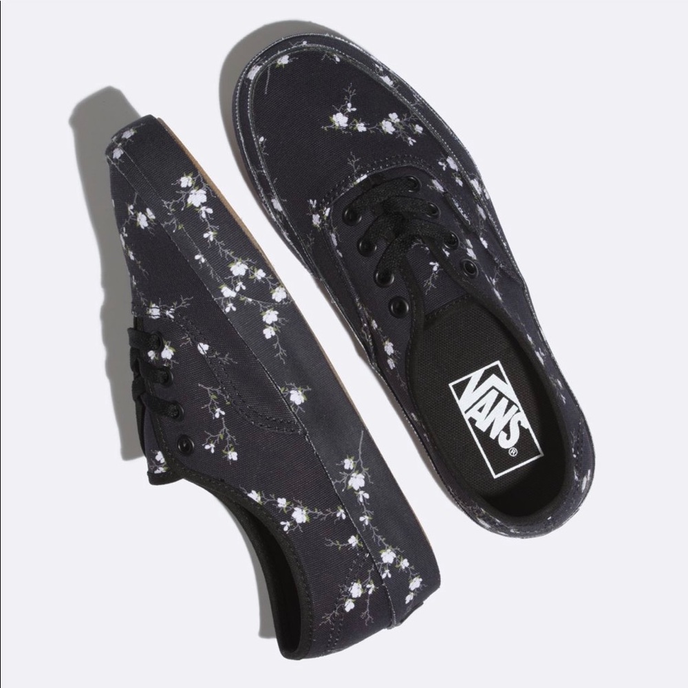 Vans Women's Black and White Floral Sneakers - Picture 3 of 10